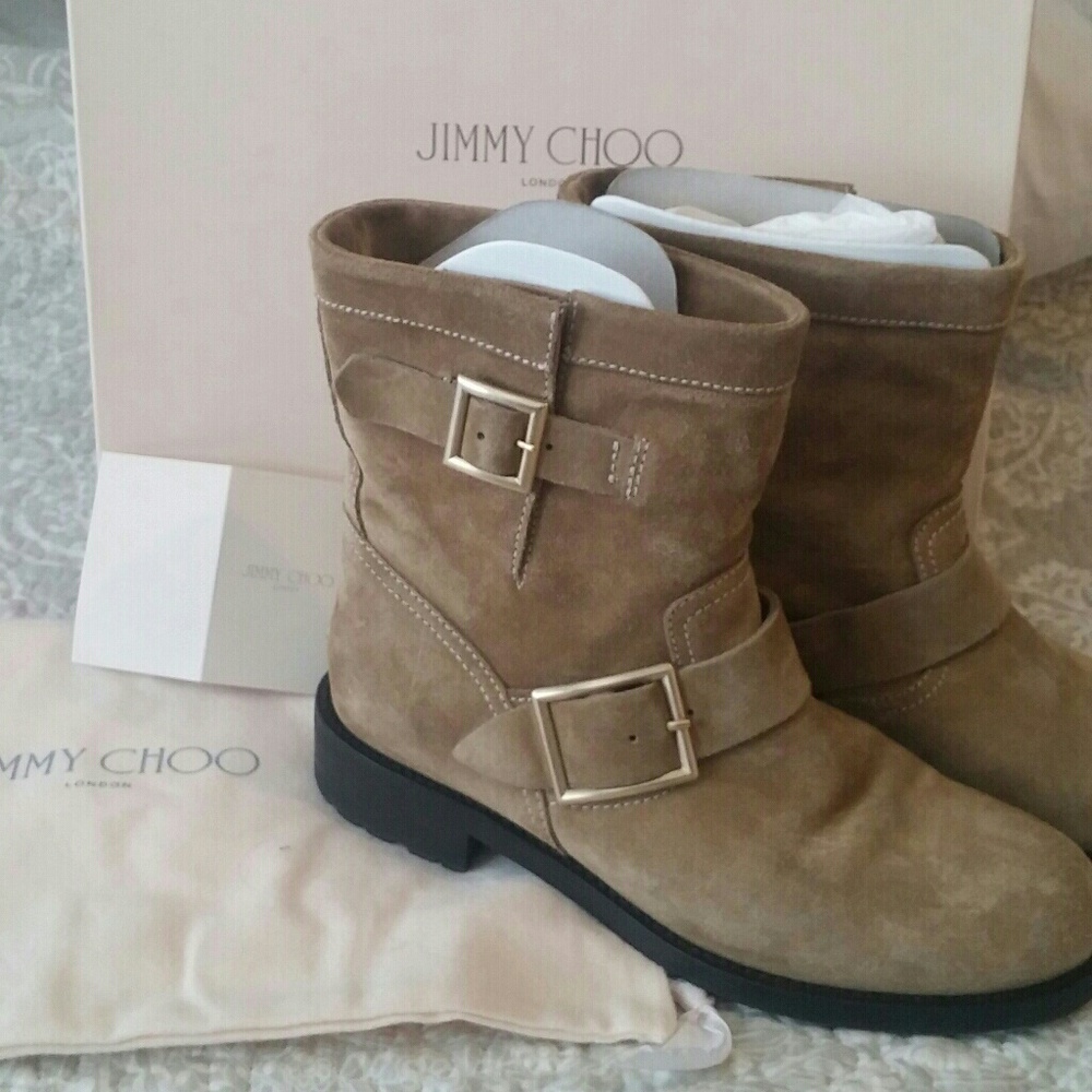 Jimmy Choo Suede Biker Boots